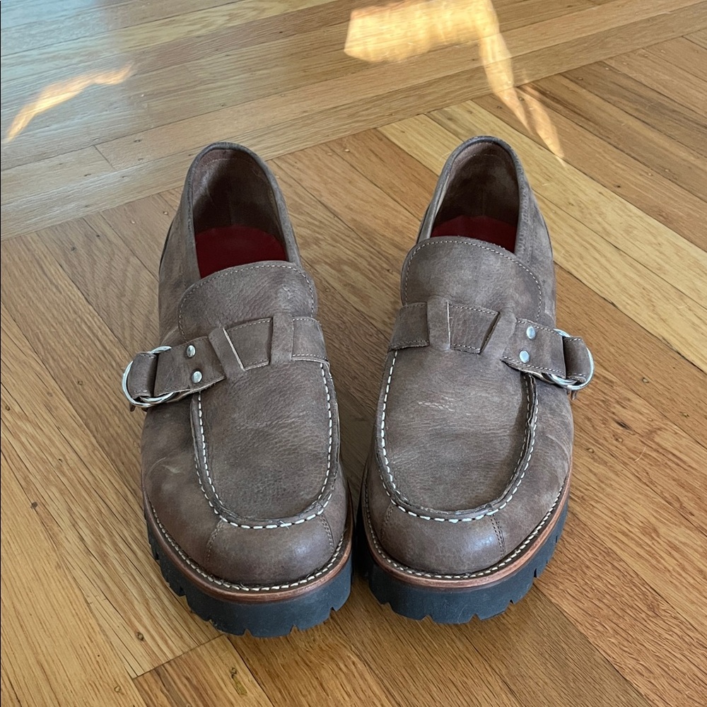 Men's Grenson Brown Suede Buckle Loafers
